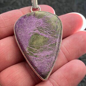 Purple Atlantasite Tasmanite Stitchtite and Serpentine Stone Crystal Jewelry Pen